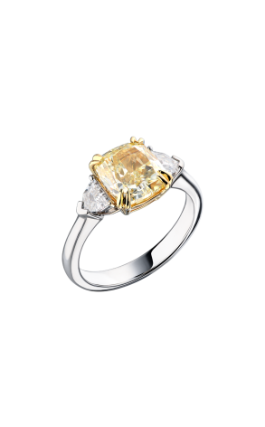 Кольцо GIA 3,54 ct Natural Fancy Light Yellow/VS2 Cushion Cut Diamond (40717)