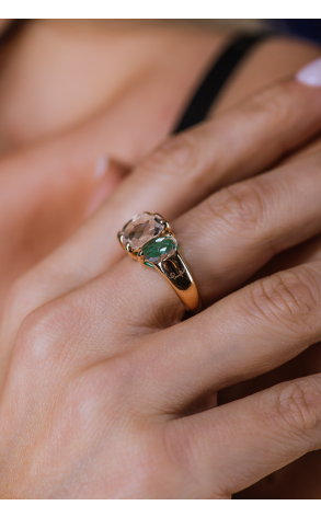 Кольцо Pomellato Capri Chrysoprase & Rock Crystal Rose Gold (39146) №3