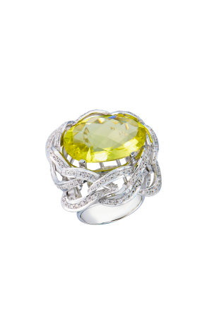 Кольцо  Quartz & Diamonds & White Gold (43543)