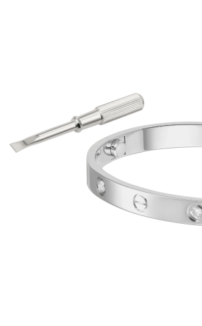 Браслет Cartier Love 4 Diamond White Gold CRB6070117 (37220) №2