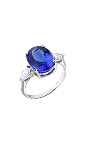 Кольцо  с Танзанитом 5,20 ct Deep Violetish Blue/VS и бриллиантами (41070)