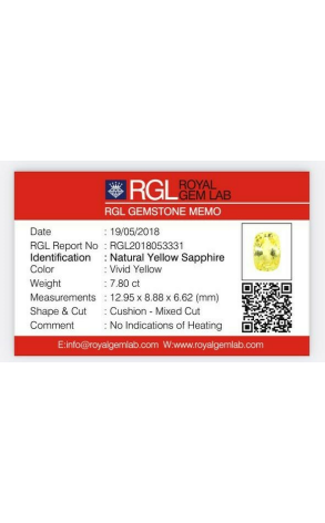Кольцо RalfDiamonds Natural Yellow Sapphire Vivid Yellow 7,80 ct & Diamonds (36373) №7