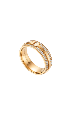 Кольцо Tiffany & Co T Wide Pavé Diamond Ring in Yellow Gold 36675063, 37043648 (42214) №2