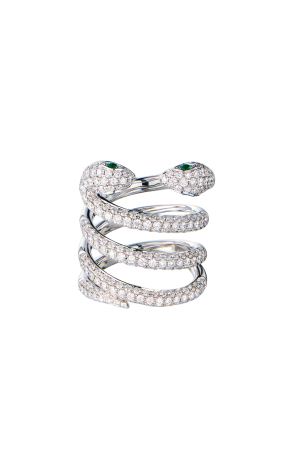 Кольцо  в стиле Anita Ko Double-Head Diamond Coil Snake Ring (43537)