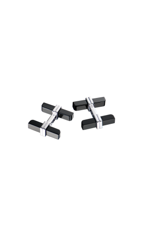 Запонки Tom Ford Onyx & White Gold Bar (42015)