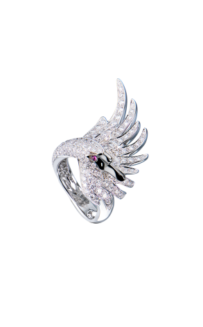 Кольцо Boucheron CYPRIS, THE SWAN RING BLACK SAPPHIRES & White Diamonds JRG01476; JRG01477 (38290) №2