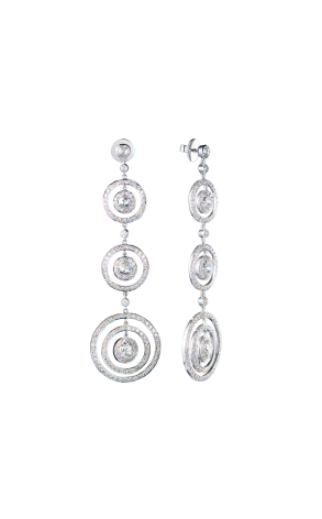 Серьги  Round & Rose Cut Diamonds & White Gold (42488)