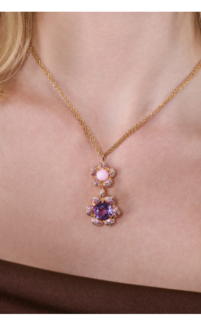 Подвеска  Rose Gold & Pink Opal & Amethyst & Diamonds (40130) №2