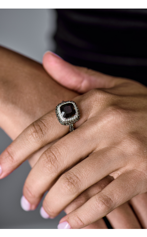 Кольцо  Smoky Quartz & Diamonds im White Gold (42651) №3