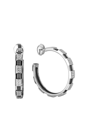 Серьги Chaumet Class One Large Hoop White Gold Diamonds (36633)