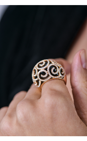 Кольцо  Rose Gold & Onyx & Diamonds (40491) №3