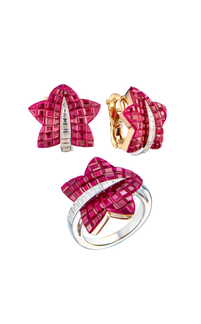 Комплект Van Cleef & Arpels Ruby and Diamond "Mystery Set" VCARC21300 (43862)