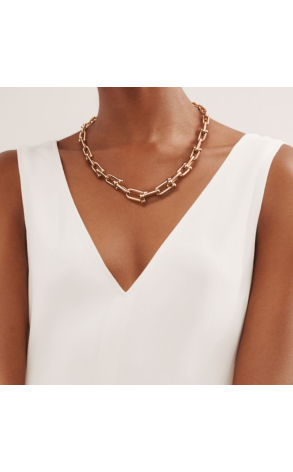 Колье  в стиле Tiffany HardWear Graduated Link Necklace in Rose Gold (42423) №3