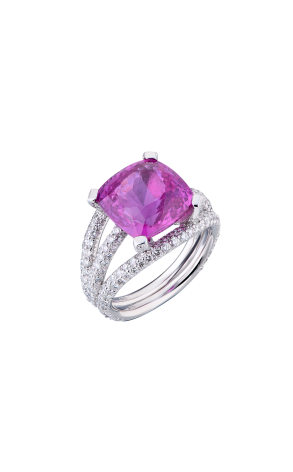 Кольцо Adler 11.30 ct Purple Red Sapphire & 1.80 ct Round Diamonds (38173)