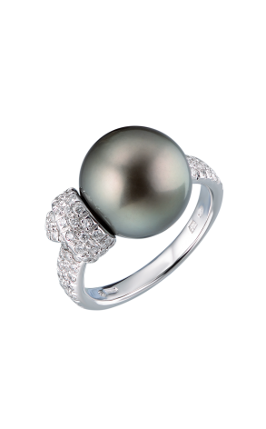Кольцо Mikimoto Black South Sea Pearl 13.5 mm Diamonds 0.45 ct (36833)