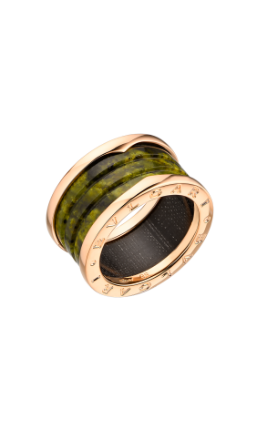 Кольцо Bvlgari B.Zero1 Green Marble Rose Gold AN856221 (41093)