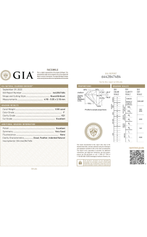 Пусеты GIA 0.50 CT F/VS1 - 0.50 CT F/VS1 WHITE GOLD (37729) №2