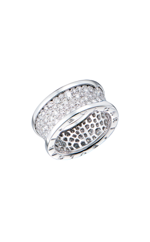 Кольцо  в стиле Bvlgari BZero1 White Gold Diamonds Ring (43094)