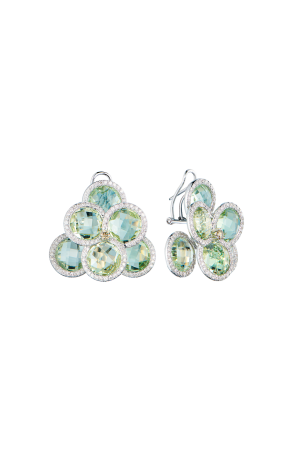 Серьги  White Gold & Tourmaline & Diamond (43307)
