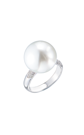 Кольцо UTOPIA Gallery Pearl 15,2 мм & Diamond & White Gold (43500)