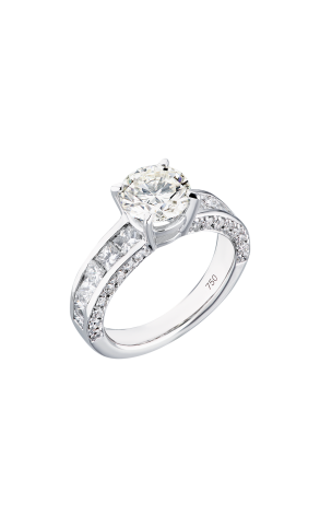 Кольцо  1,70 сt N/VS2 Round Cut Diamond & Princess Cut Diamonds 1,27 ct (40230)