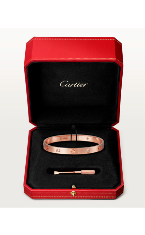 Браслет Cartier LOVE BRACELET 4 DIAMONDS rose Gold CRB6069917 (37653) №2