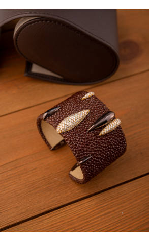 Браслет De grisogono Stingray Galuchat Diamond Cuff (23600) №5