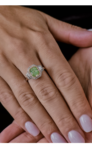 Кольцо RalfDiamonds 2.02 ct Fancy Light Brownish Greenish Yellow/SI2 & White Multishape Cut Diamonds (41218) №4