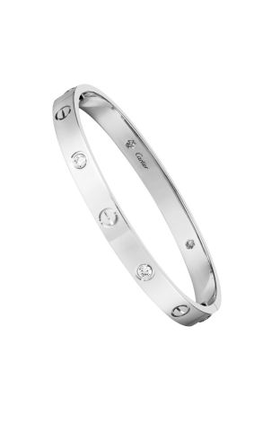 Браслет Cartier Love 4 Diamond Classic Model White Gold (SIZE 17) CRB6070117 (41554)