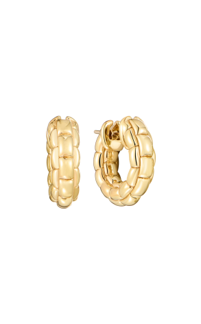 Серьги  Yellow Gold Hoop Chain Earrings (41714)