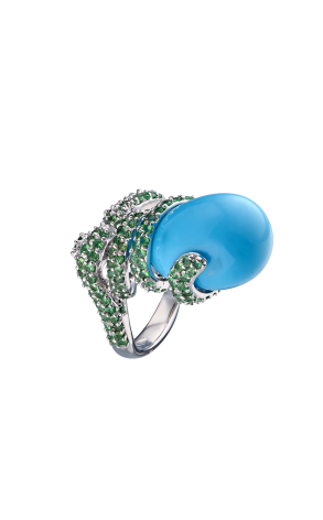 Комплект  Chrysolites & Turquoise White Gold в стиле De Grisogono (38019) №3