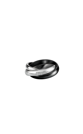 Кольцо Cartier Trinity White Gold Black Ceramic Ring (SIZE 62) CRB4234162 (43579)