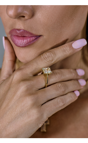 Кольцо  6,05 сt M/SI1 Princess Cut Diamond МГУ (42912) №3