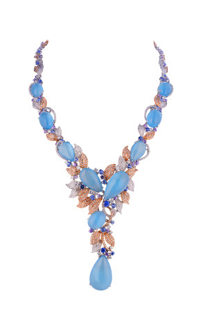 Колье Girona Prive Aquamarine & Sapphire & Diamonds (36828)