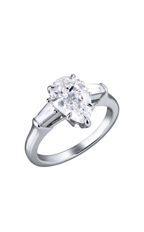 Кольцо Harry Winston 1.50 сt E/VVS1 Classic Winston Pear-Shaped with Tapered Baguette Side Stones RGDPPS015TB (37490)