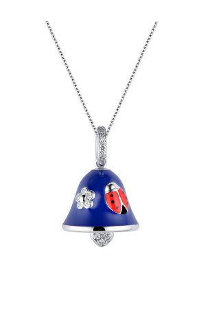 Кулон Aaron Basha Bell Blue Enamel & Diamond Charm (37072)