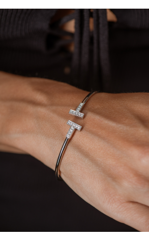 Браслет Tiffany & Co T Wire White Gold & Diamonds 60010748 (16547) №2