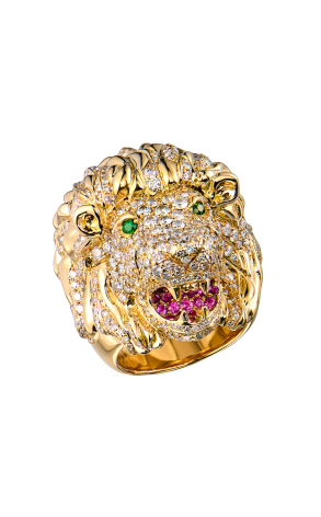 Кольцо Georg Hornemann Liov Yellow Gold & Diamond & Ruby & Emerald (43552)