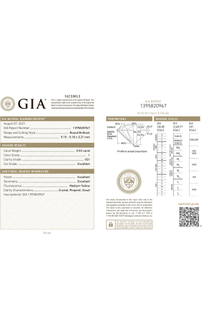 Кольцо GIA 0,53 ct I/VS1 Round Brilliant & White Gold (40829) №2