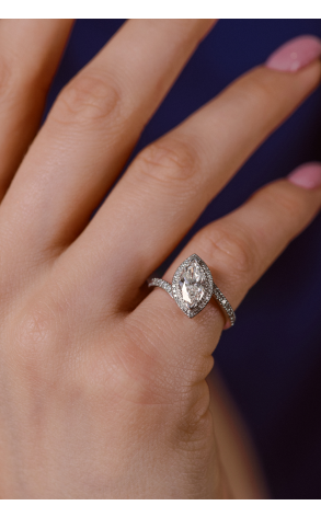 Кольцо ЭПЛ Якутские Бриллианты 1,10 ct J/SI2 Marquise Diamond & White Gold (38278) №2