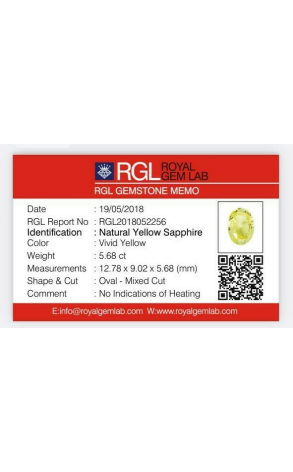 Серьги RalfDiamonds Natural Yellow Sapphire 6.21 - 5.68 ct Vivid Yellow (36372) №5