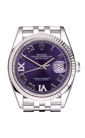 Часы Rolex Datejust 36mm Steel and White Gold Purple Diamond Roman Dial 126234 (35723) №2