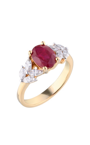 Кольцо  Natural Ruby 2.10 ct Strong Purplish Red & Diamonds (37378)