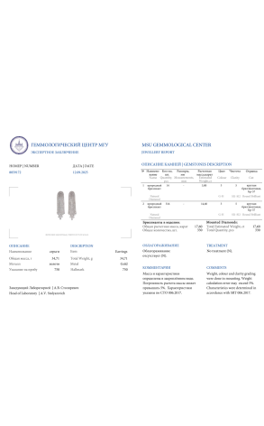 Серьги Crivelli 17,60 ct Round Diamonds & White Gold (41887) №2