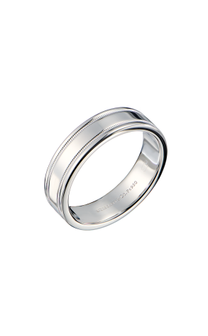 Кольцо Tiffany & Co Double Milgrain Band Ring in Platinum, 4 mm Wide (SIZE 60) 36338547 (42183)