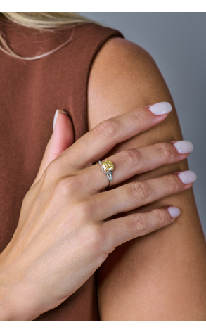 Кольцо Tiffany & Co 2,05 ct Square Antique Cut Fancy Intense Yellow / VS1 (40789) №4