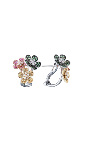 Серьги RalfDiamonds Flowers White Gold & MULTICOLOR GEMSTONES (40132)