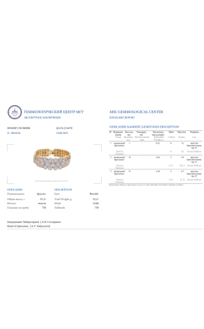 Браслет  15,0 ct Round Cut Diamonds & Yellow Gold (40814) №2