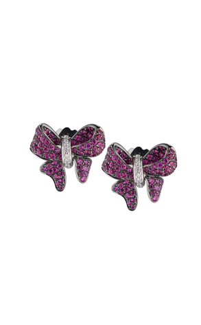 Серьги Giovanni Ferraris Ruby & Diamonds White Gold Bow (38550)