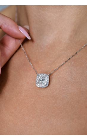 Подвеска GIA 2,02 ct H/VS1 Cushion Cut Diamond & White Gold (40217) №3